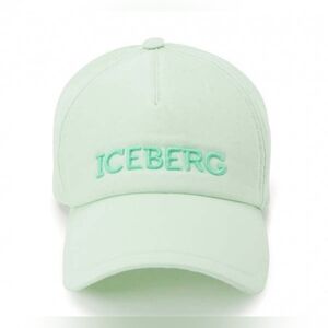 NWT ICEBERG Italy Mint Green Logo Baseball Cap Hat - 100% Cotton - Made in Italy